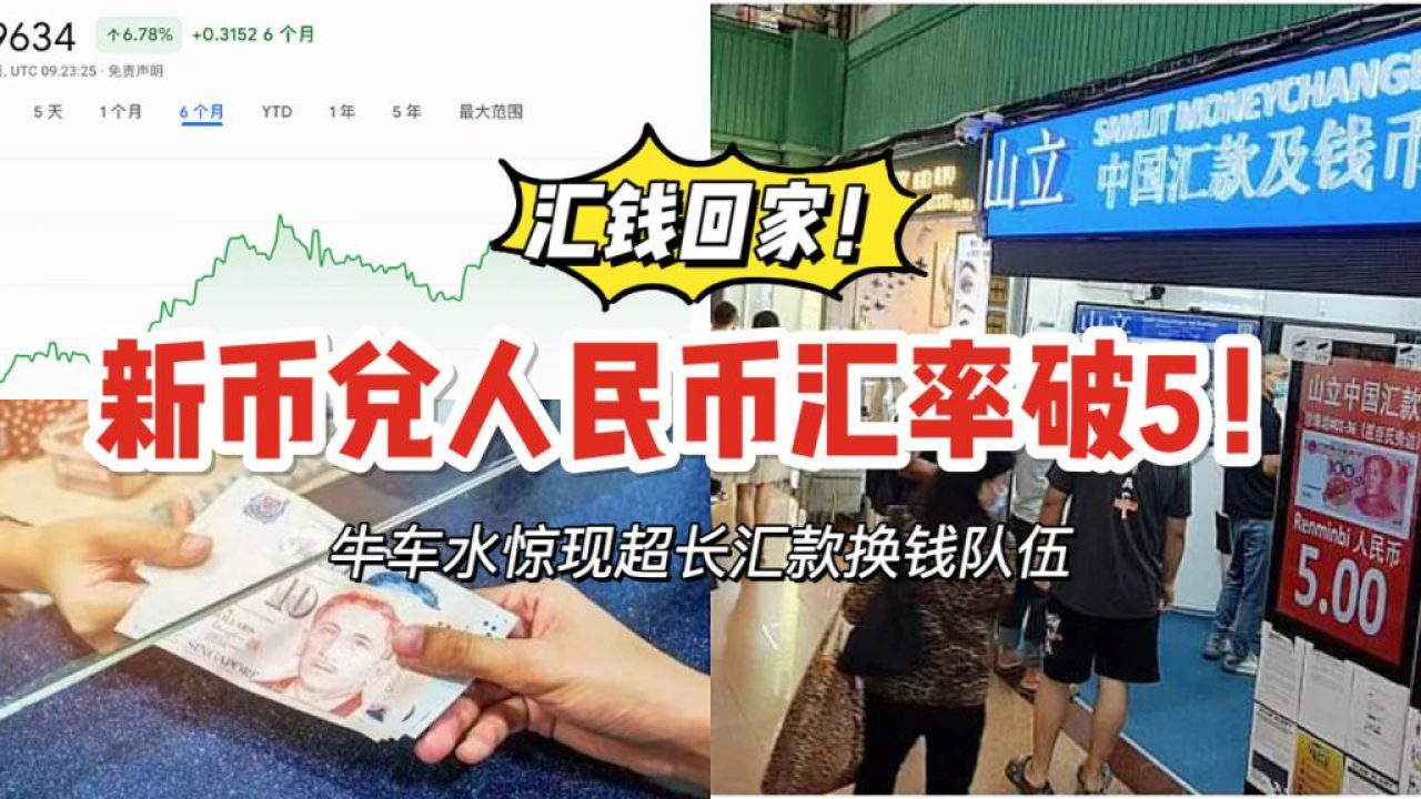 新币兑换人民币终于突破5！牛车水汇款、换钱大排长龙！ - 新加坡省钱皇后-皇后情报局